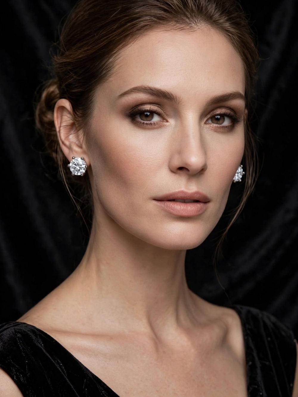 Crystal Stud Earrings - Silver Sparkle
